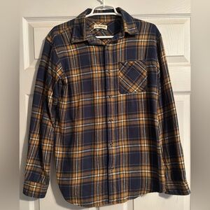 Magellan Outdoors Men's Navy and Mustard Plaid Shirt